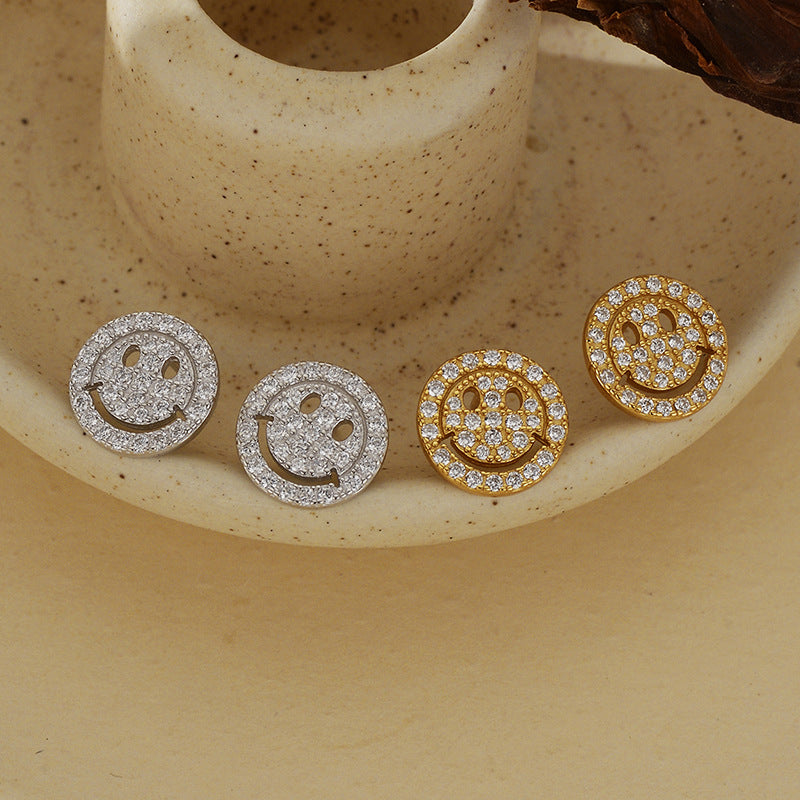 JUSSAN Pave Minimal Sterling Silver Earrings