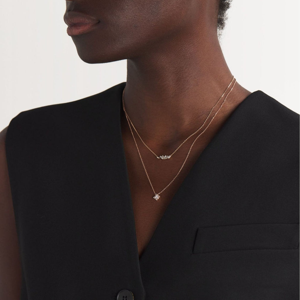 JUSSAN Pave Pendant Sterling Silver Necklace