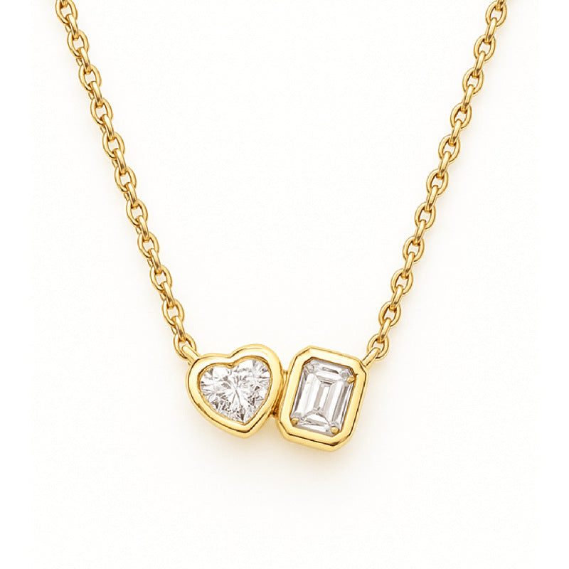 JUSSAN Heart Pave Luxe Sterling Silver Necklace