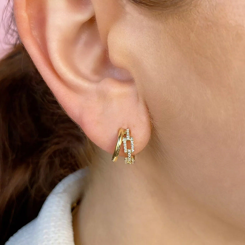JUSSAN Pave Luxe Sterling Silver Earrings
