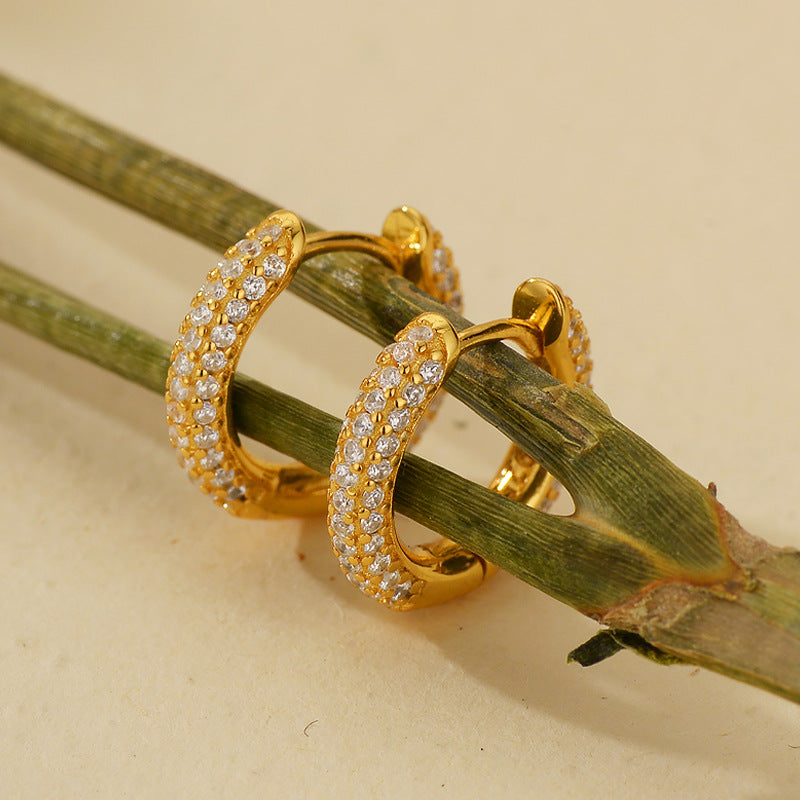 JUSSAN Pave Luxe Sterling Silver Earrings