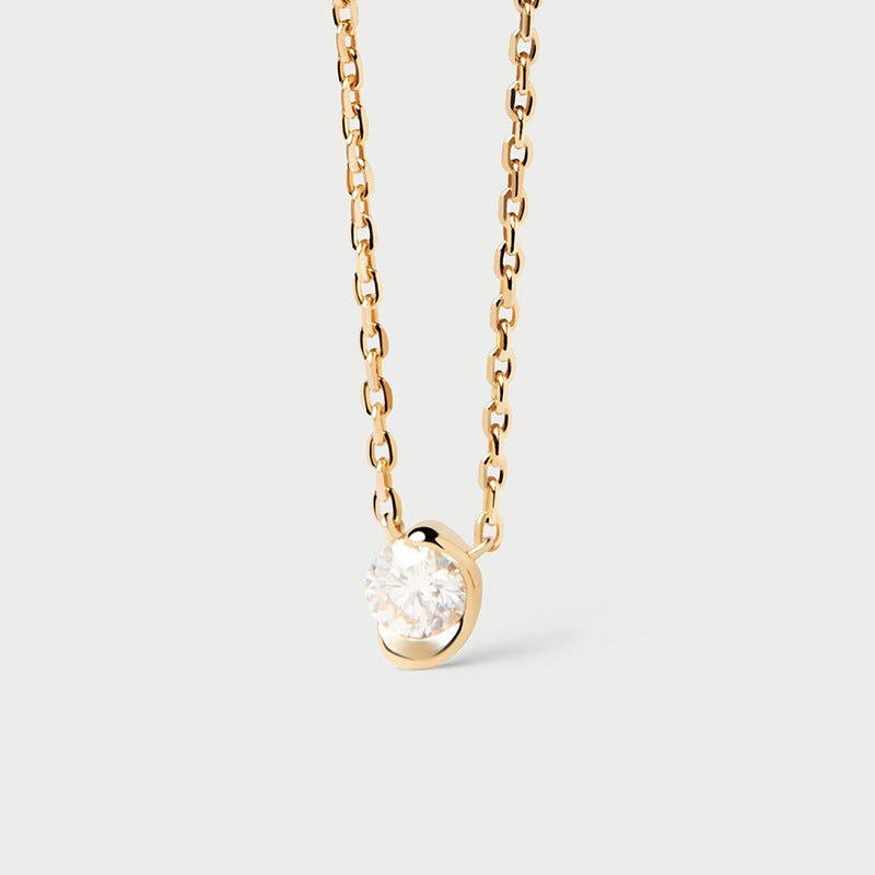 JUSSAN Pave Minimal Sterling Silver Necklace