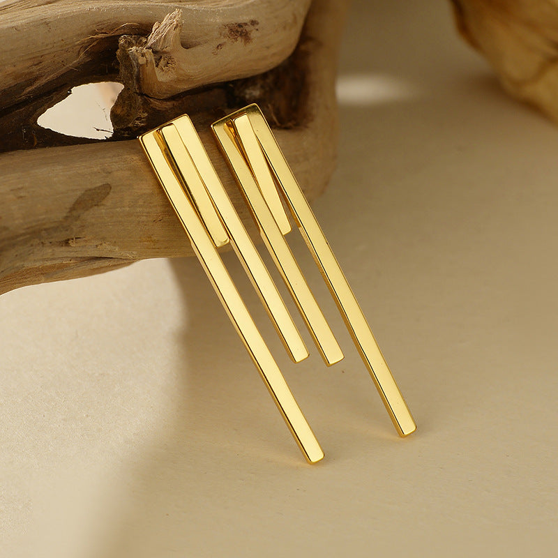 JUSSAN Geometric Minimal Sterling Silver Earrings