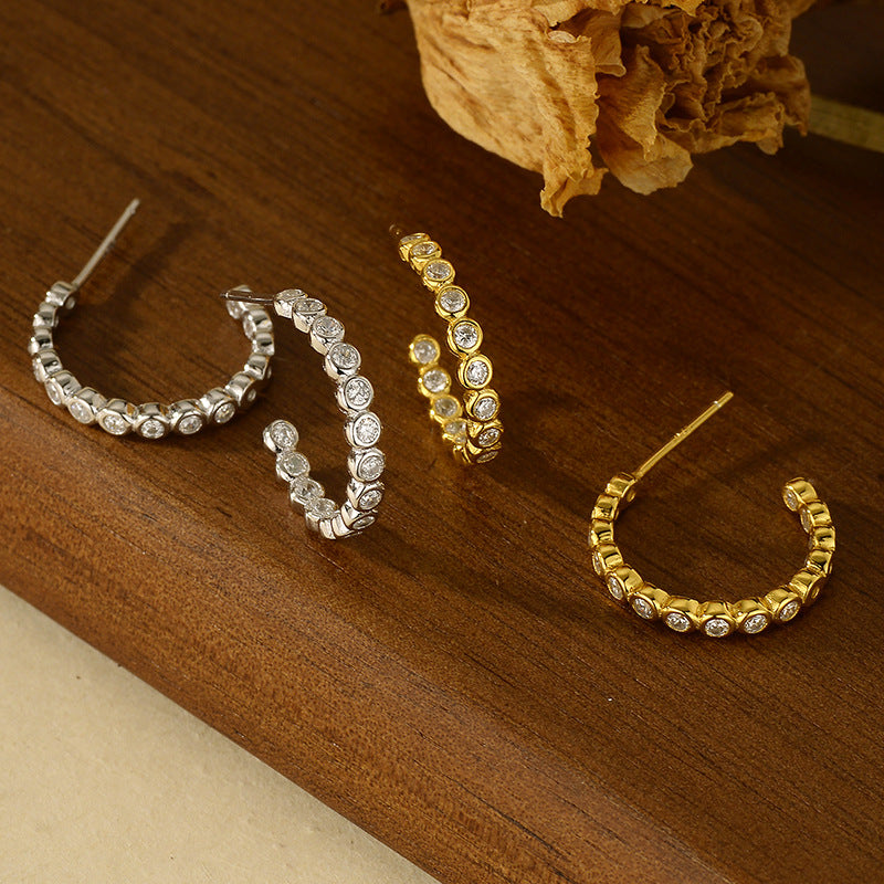JUSSAN Pave Luxe Silver Earrings