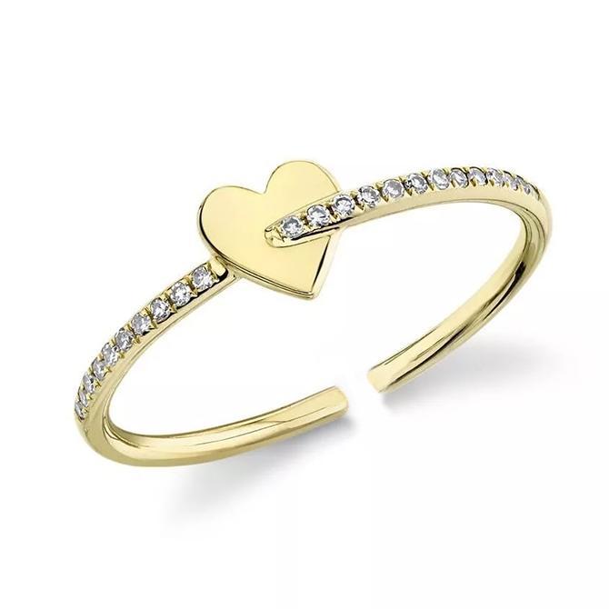 JUSSAN Heart Pave Luxe Sterling Silver Ring