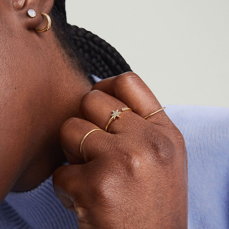 JUSSAN Starlight Pave Sterling Silver Ring