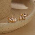 JUSSAN Floral Pave Sterling Silver Earrings