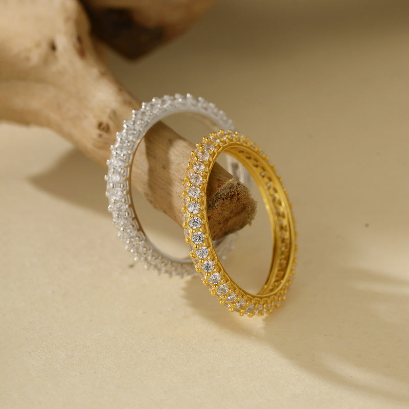JUSSAN Pave Sterling Silver Ring