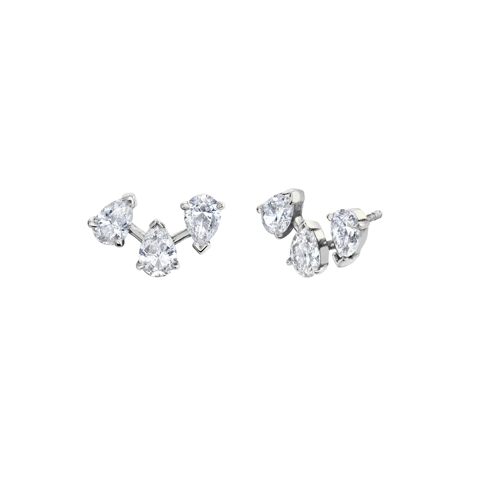 JUSSAN Teardrop Pave Luxe Sterling Silver Earrings