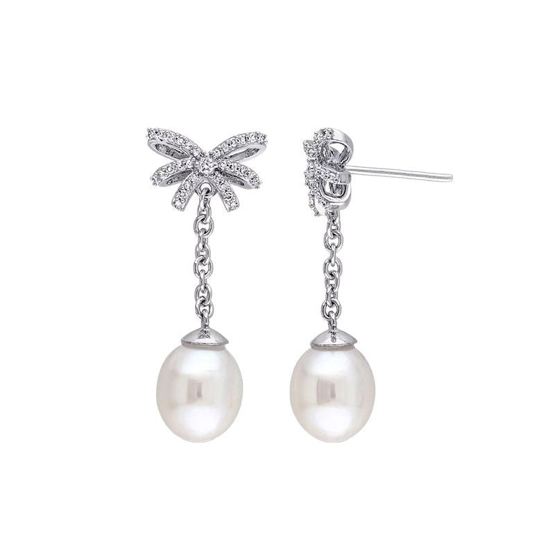 JUSSAN Butterfly Pave Sterling Silver Earrings