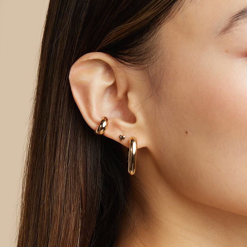 JUSSAN Heart Minimal Luxe Sterling Silver Earrings