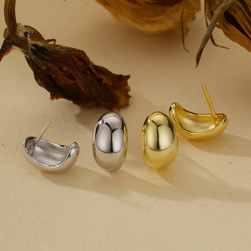 JUSSAN Teardrop Geometric Minimal Sterling Silver Earrings