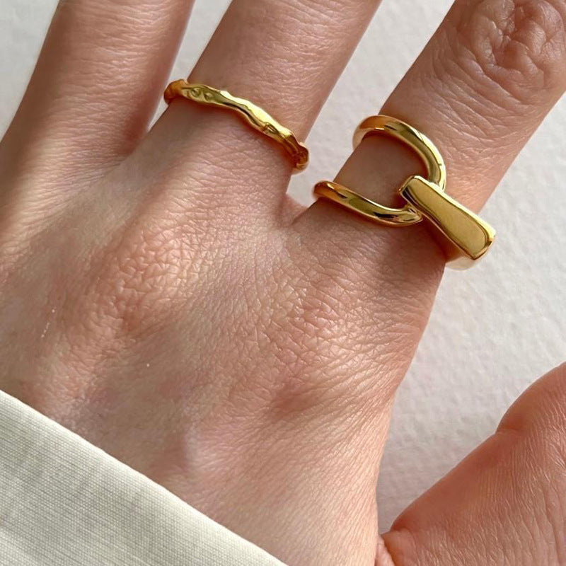 JUSSAN Geometric Minimal Luxe Sterling Silver Ring
