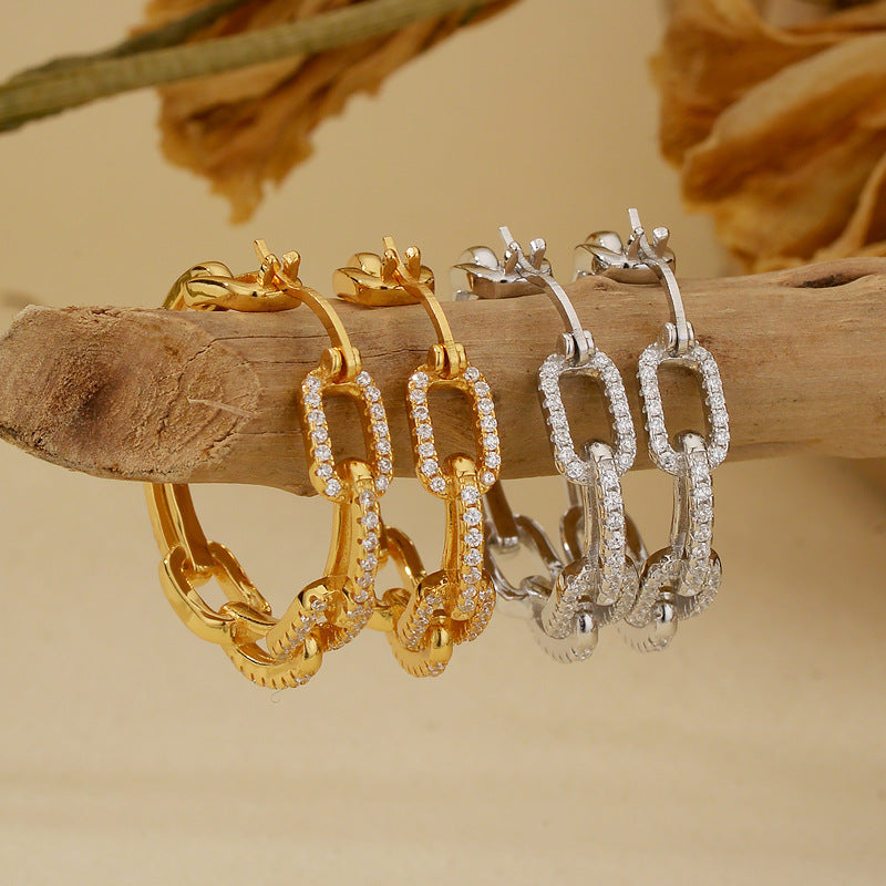 JUSSAN Geometric Luxe Sterling Silver Earrings