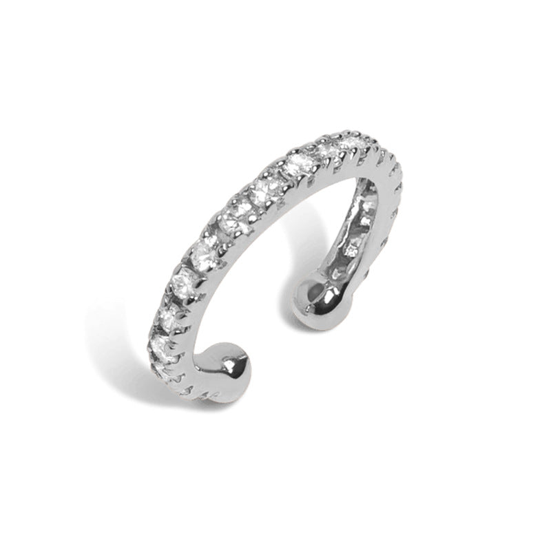 JUSSAN Pave Ear Cuff Luxe Sterling Silver Earrings