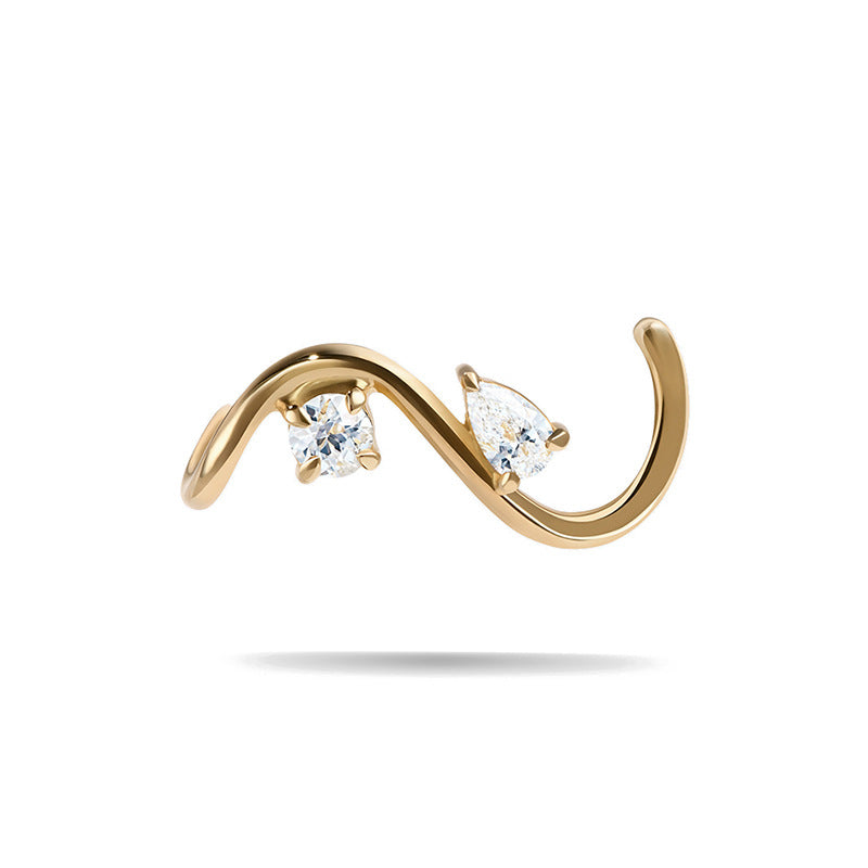JUSSAN Pave Minimal Luxe Sterling Silver Earrings