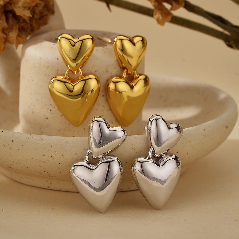 JUSSAN Heart Minimal Luxe Sterling Silver Earrings