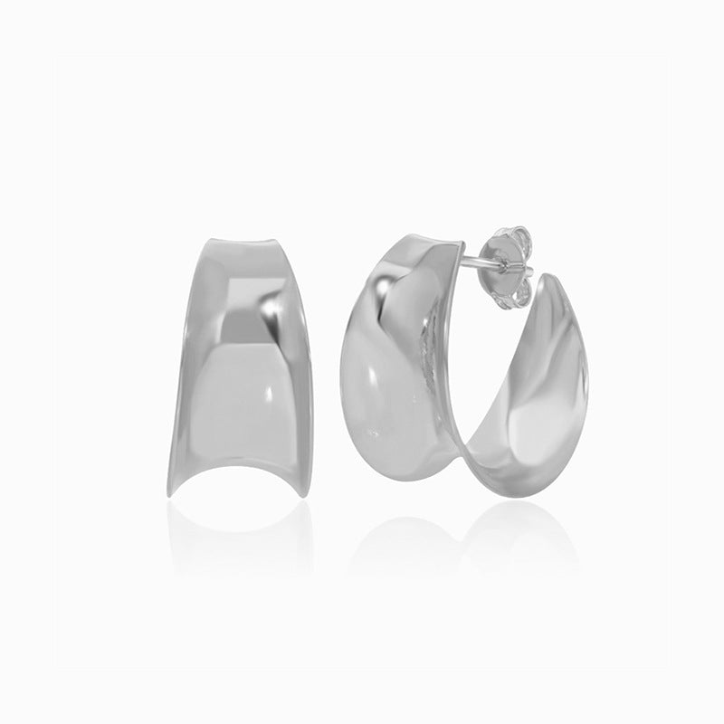 JUSSAN Geometric Minimal Luxe Sterling Silver Earrings