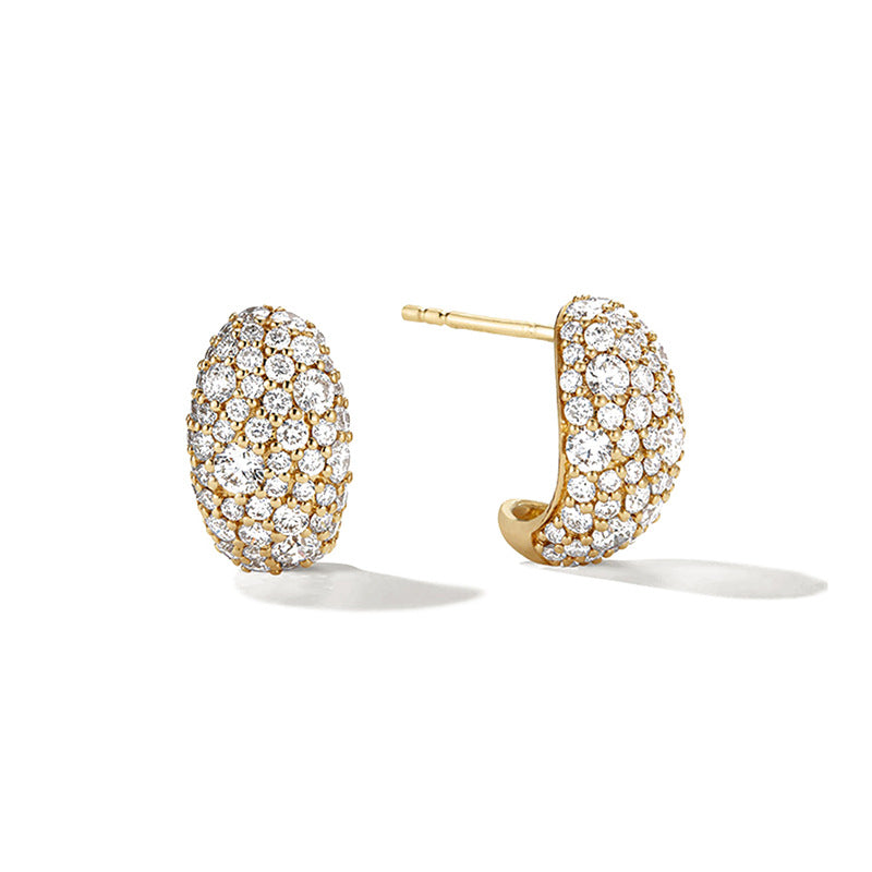 JUSSAN Pave Hoop Luxe Sterling Silver Earrings