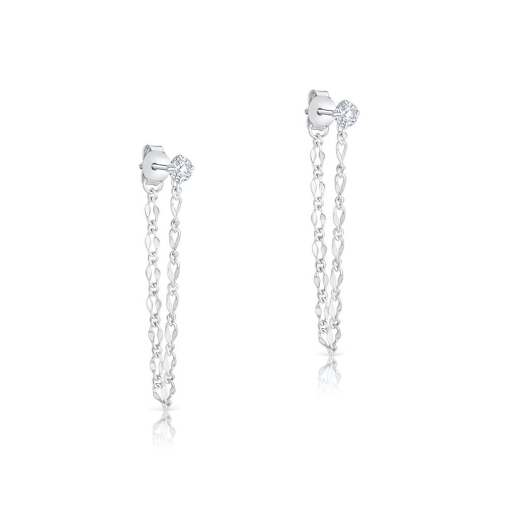 JUSSAN Pave Luxe Sterling Silver Earrings