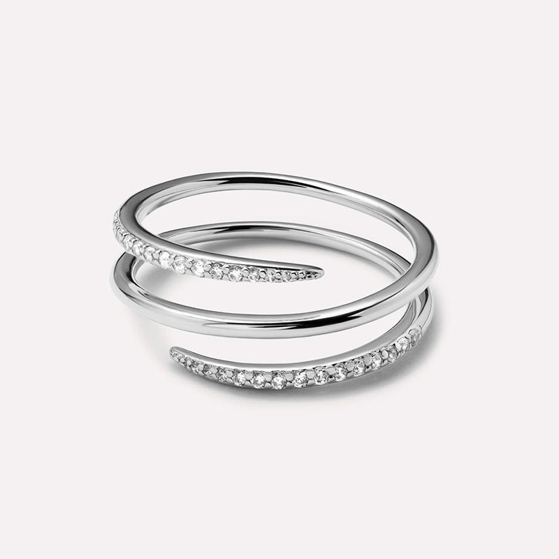 JUSSAN Pave Sterling Silver Ring