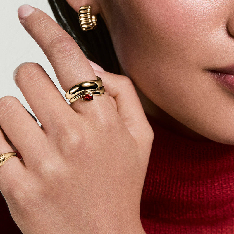 JUSSAN Pave Minimal Luxe Sterling Silver Ring