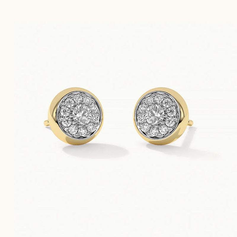 JUSSAN Pave Minimal Luxe Sterling Silver Earrings