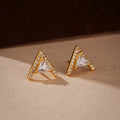 JUSSAN Initial Pave Minimal Silver Earrings
