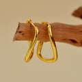 JUSSAN Geometric Hoop Minimal Sterling Silver Earrings