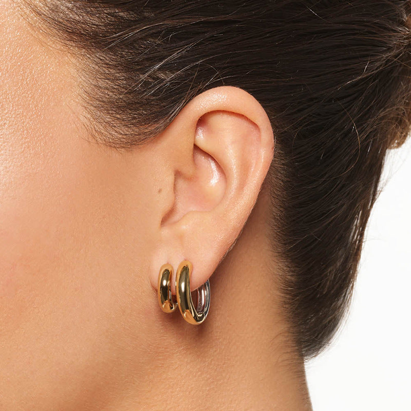 JUSSAN Hoop Minimal Luxe Sterling Silver Earrings