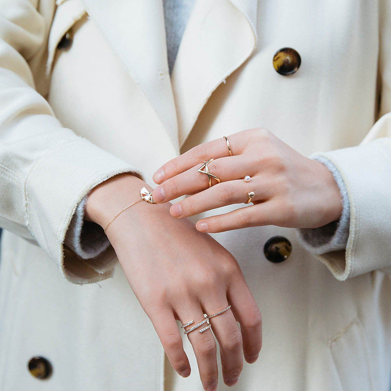 JUSSAN Pave Minimal Luxe Sterling Silver Ring