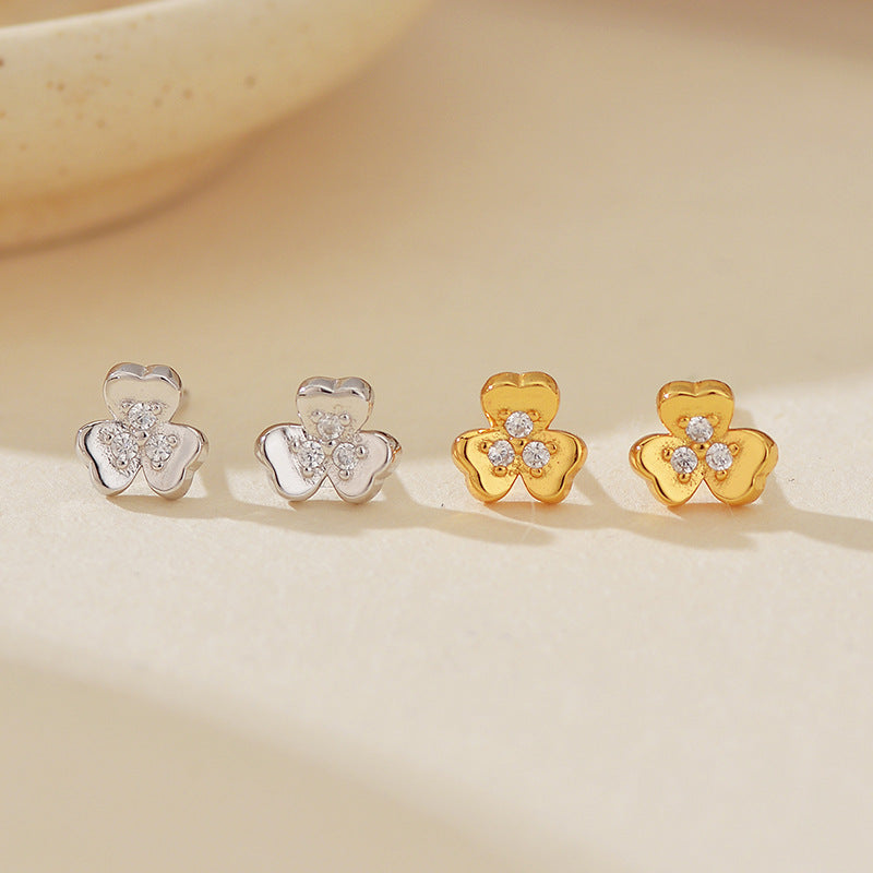 JUSSAN Floral Pave Luxe Sterling Silver Earrings