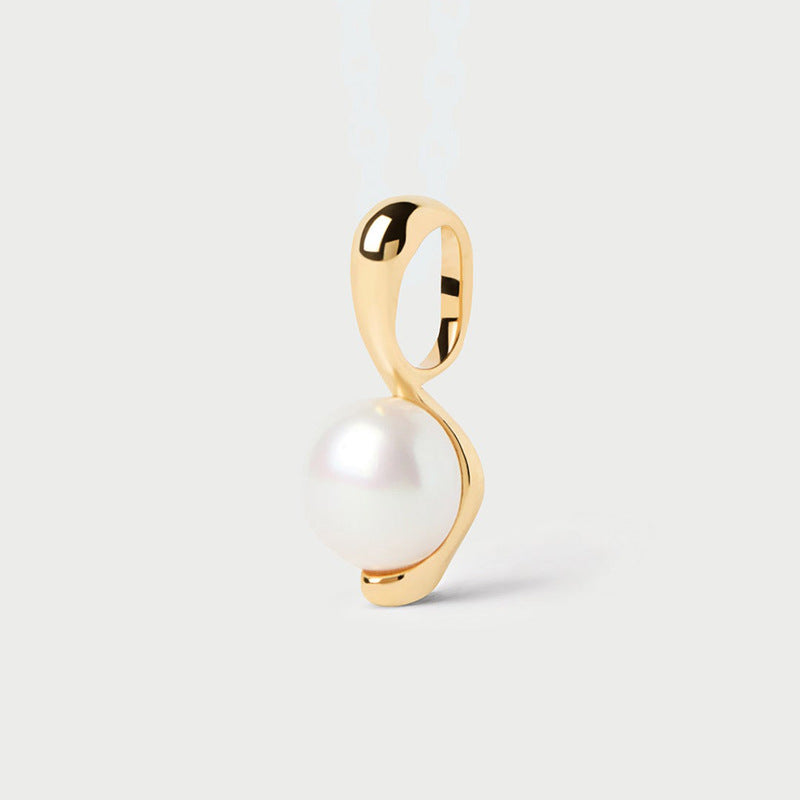 JUSSAN Pearl Pendant Minimal Sterling Silver Necklace