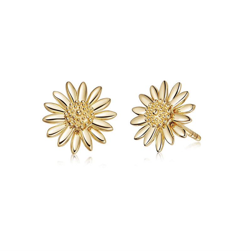 JUSSAN Floral Minimal Sterling Silver Earrings