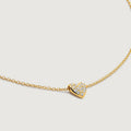 JUSSAN Heart Pave Sterling Silver Necklace