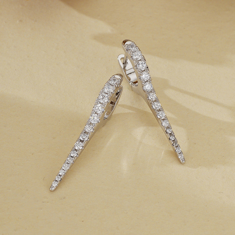 JUSSAN Stud Pave Sterling Silver Earrings