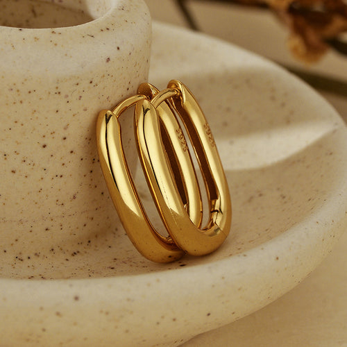 JUSSAN Geometric Minimal Luxe Sterling Silver Earrings
