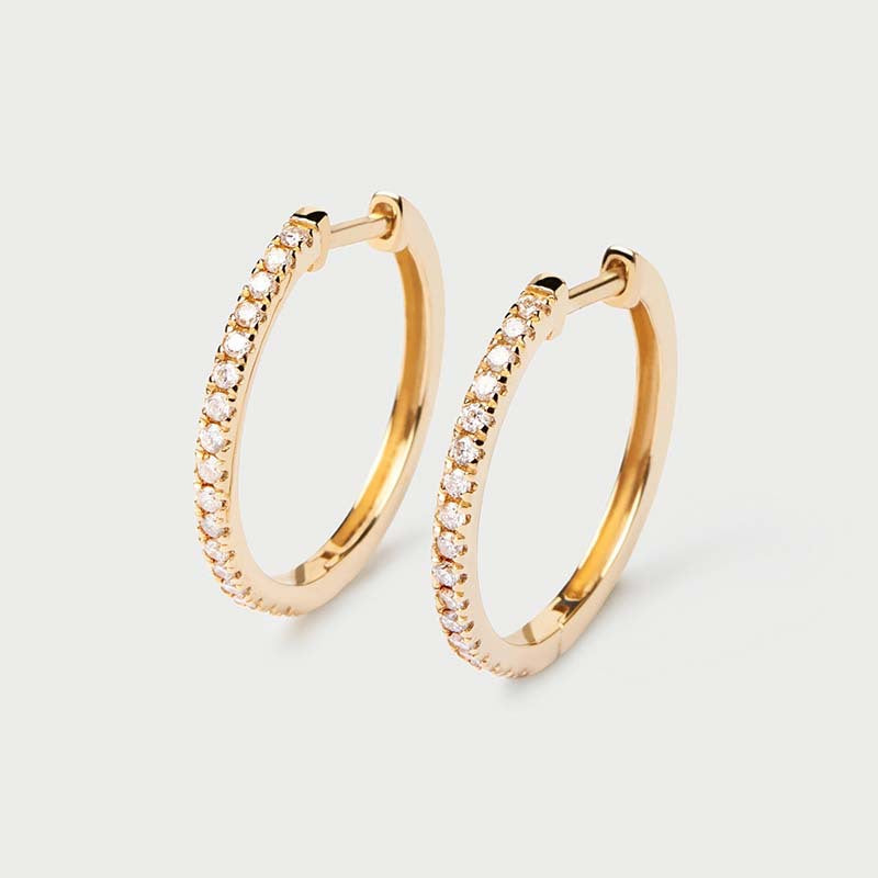 JUSSAN Pave Minimal Luxe Sterling Silver Earrings