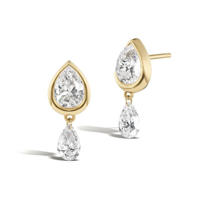 JUSSAN Teardrop Pave Luxe Sterling Silver Earrings