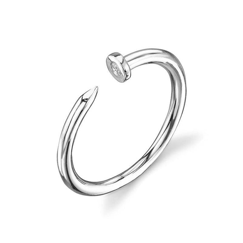 JUSSAN Stud Pave Sterling Silver Ring
