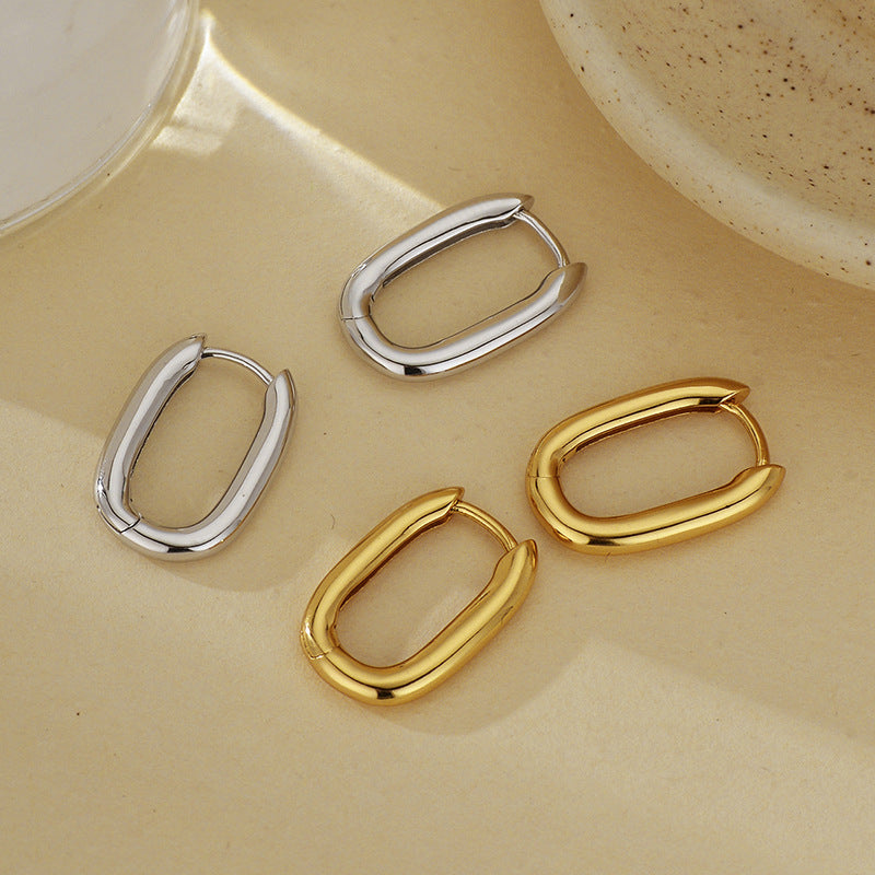 JUSSAN Geometric Minimal Luxe Sterling Silver Earrings