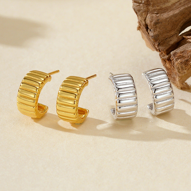 JUSSAN Hoop Minimal Luxe Sterling Silver Earrings