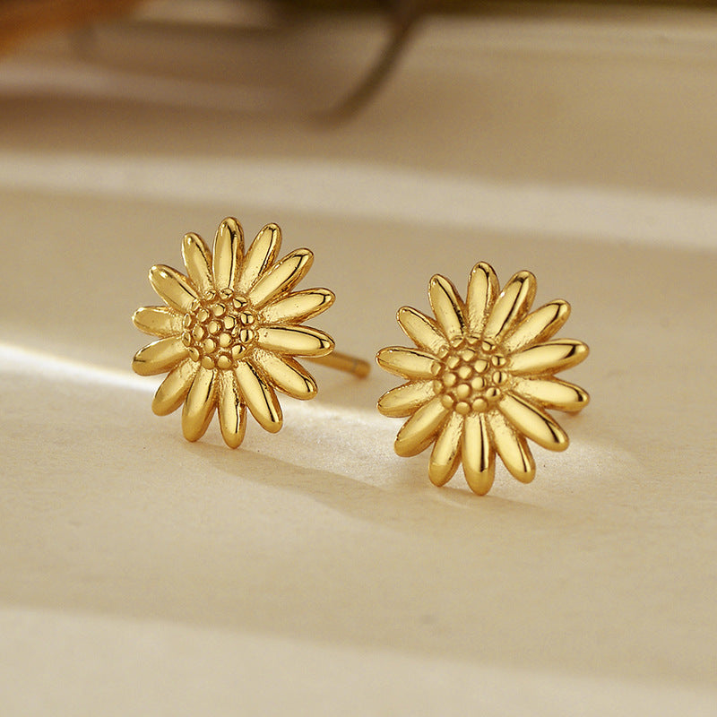 JUSSAN Floral Minimal Sterling Silver Earrings