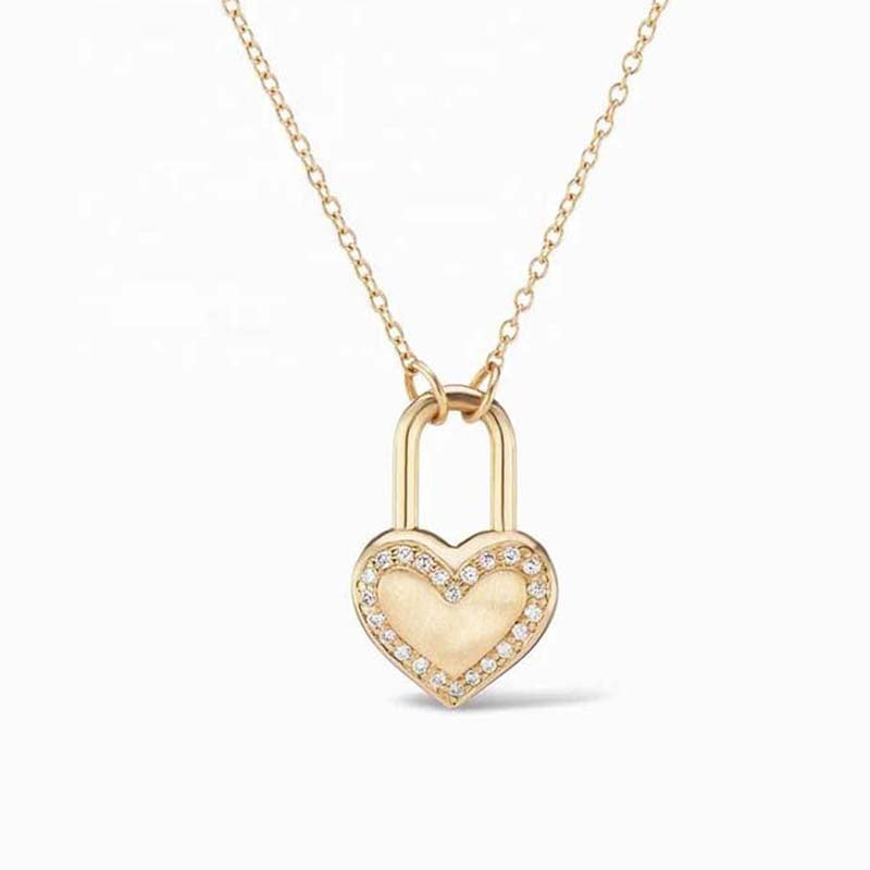 JUSSAN Heart Pave Sterling Silver Necklace
