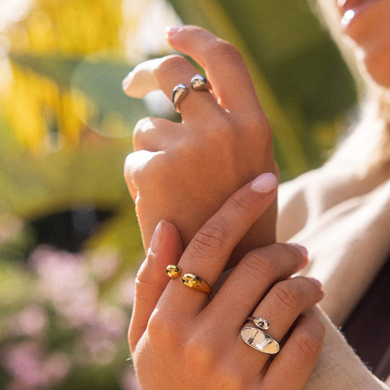 JUSSAN Geometric Minimal Luxe Sterling Silver Ring