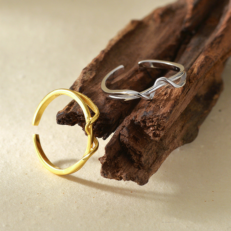 JUSSAN Geometric Minimal Luxe Sterling Silver Ring