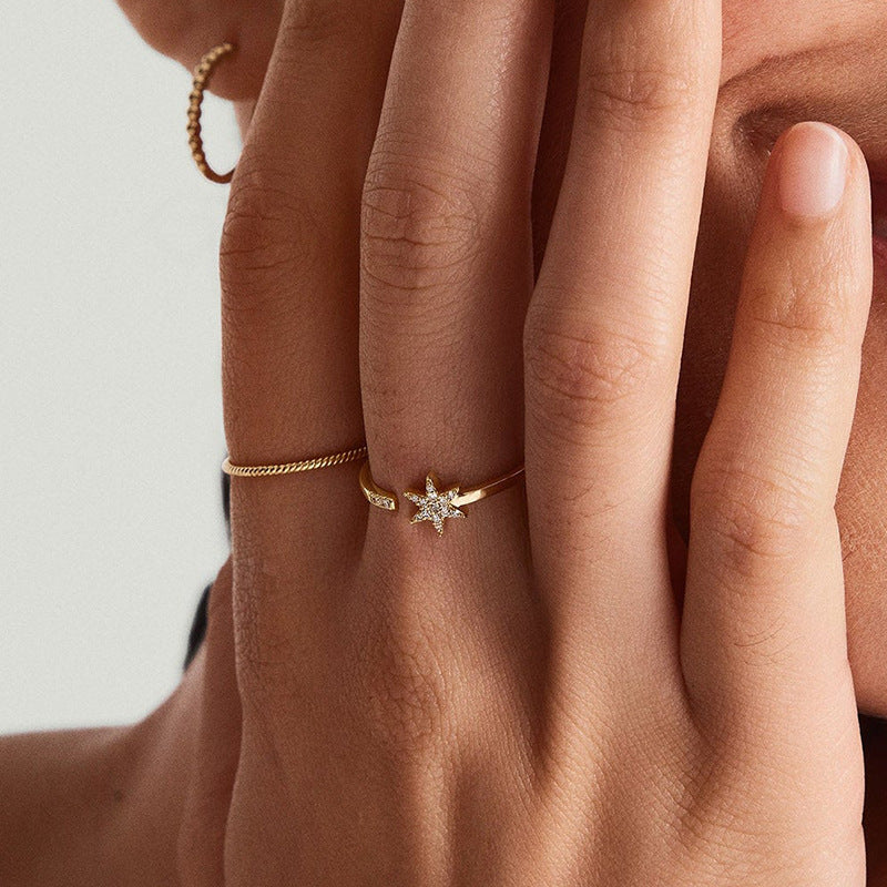 JUSSAN Starlight Pave Sterling Silver Ring