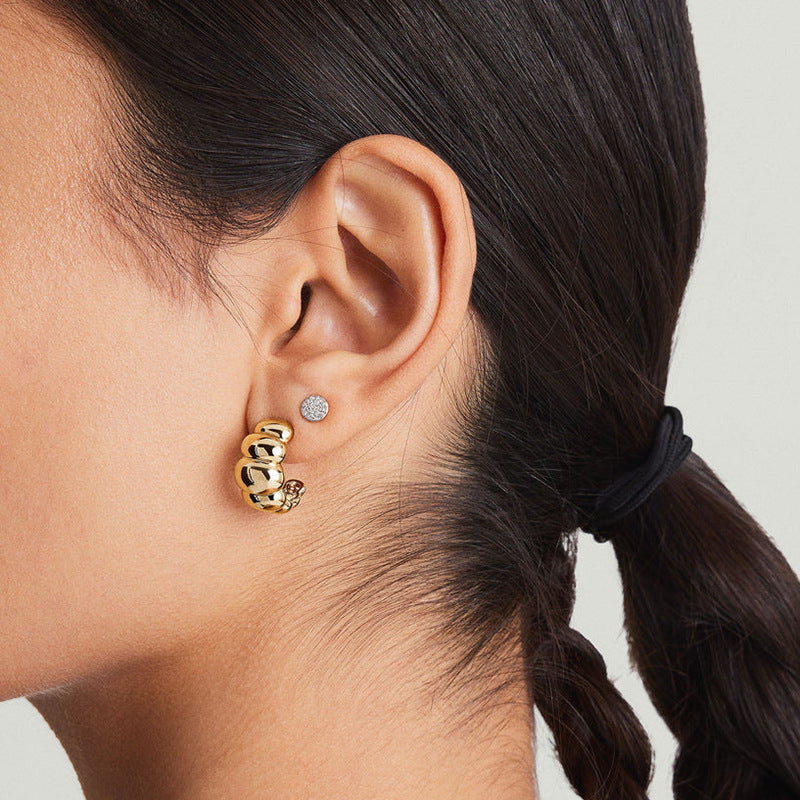 JUSSAN Geometric Minimal Sterling Silver Earrings