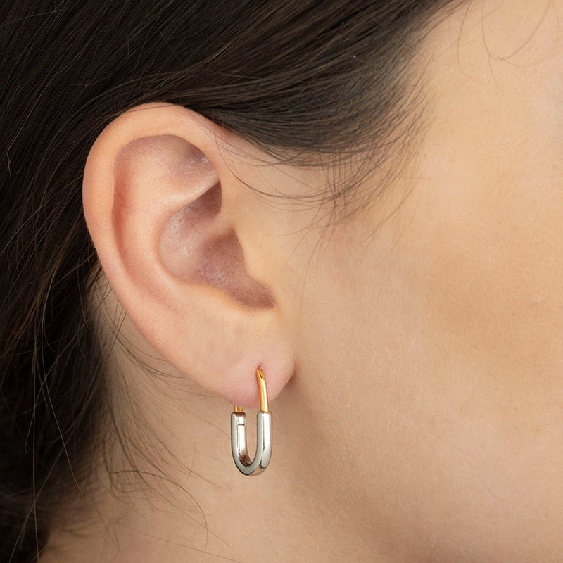 JUSSAN Geometric Minimal Sterling Silver Earrings