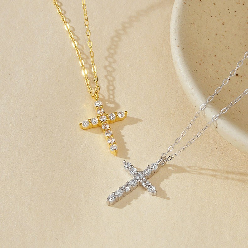 JUSSAN Pave Pendant Sterling Silver Necklace